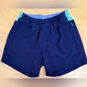 Birddogs Mens Navy Swim Shorts Lined Size M 5.5” Zippered Pockets beach to bar